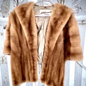 Brown faux fur bridal wrap